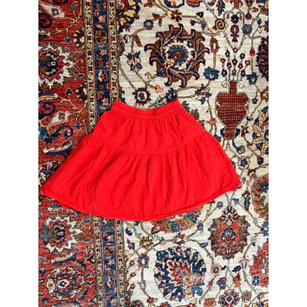 LILMIC x H&M Kids Red Tiered Skirt Size 6-7Y 100% Cotton Elastic Waist Cute